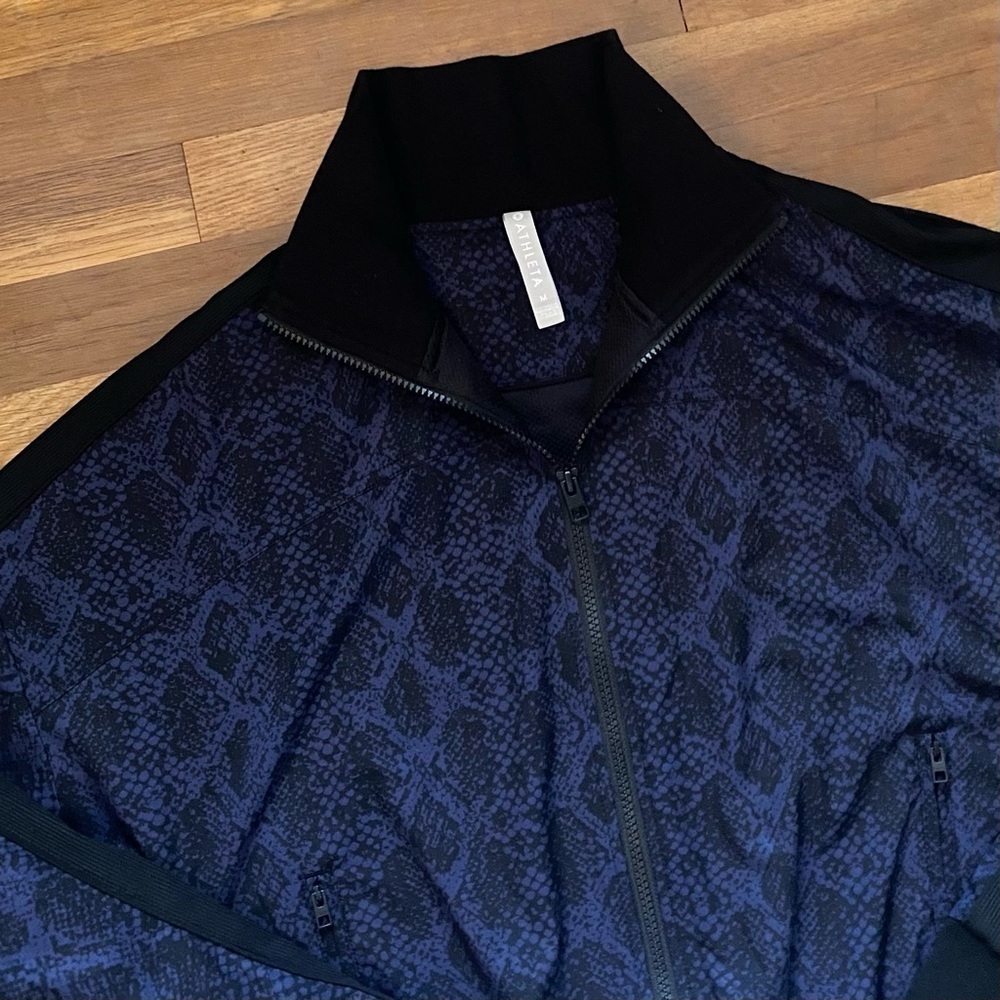 Athleta Brooklyn Track Bomber Python Printed Jack… - image 4